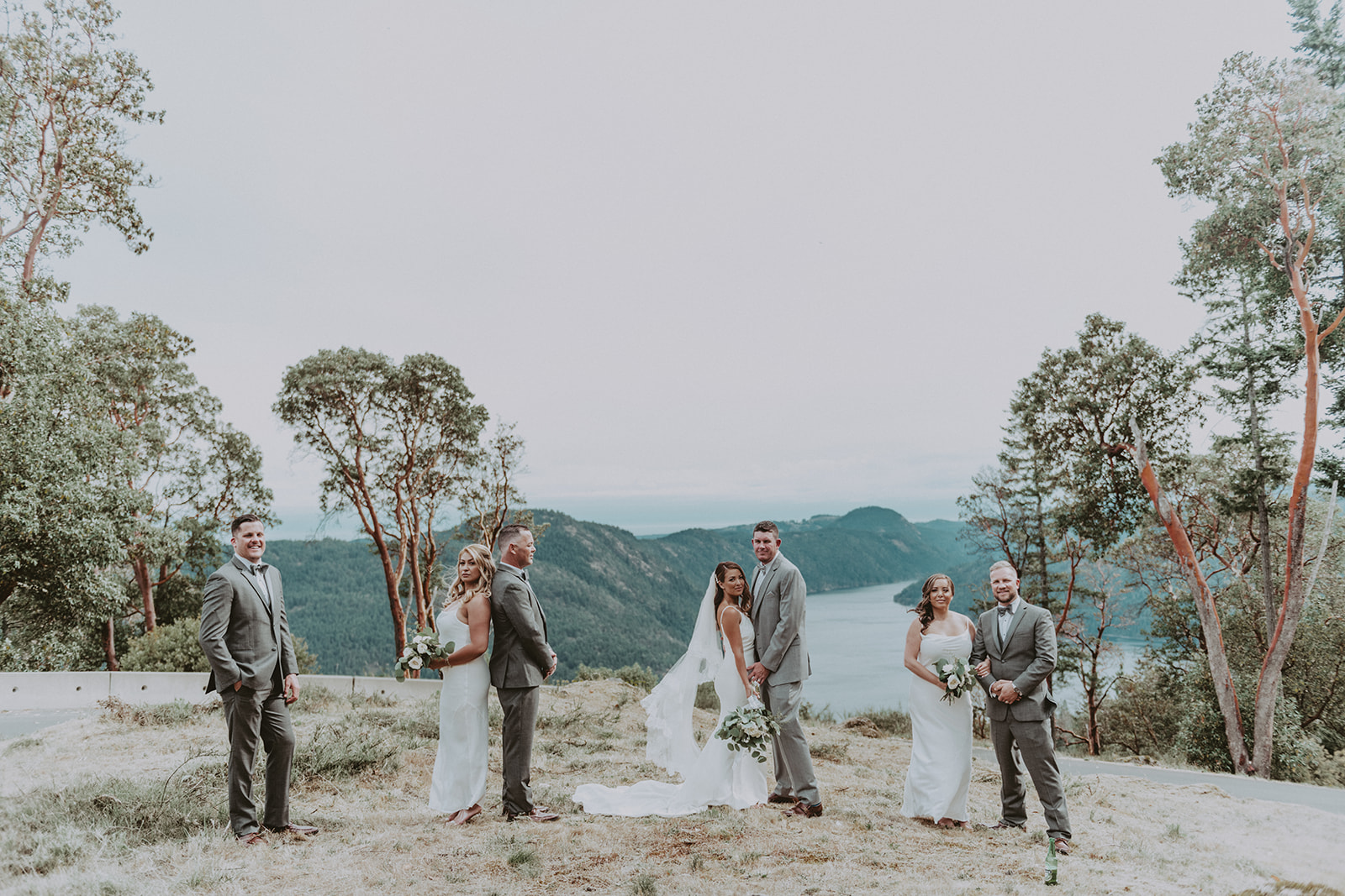 Vancouver Island wedding photography, creative images of the wedding party