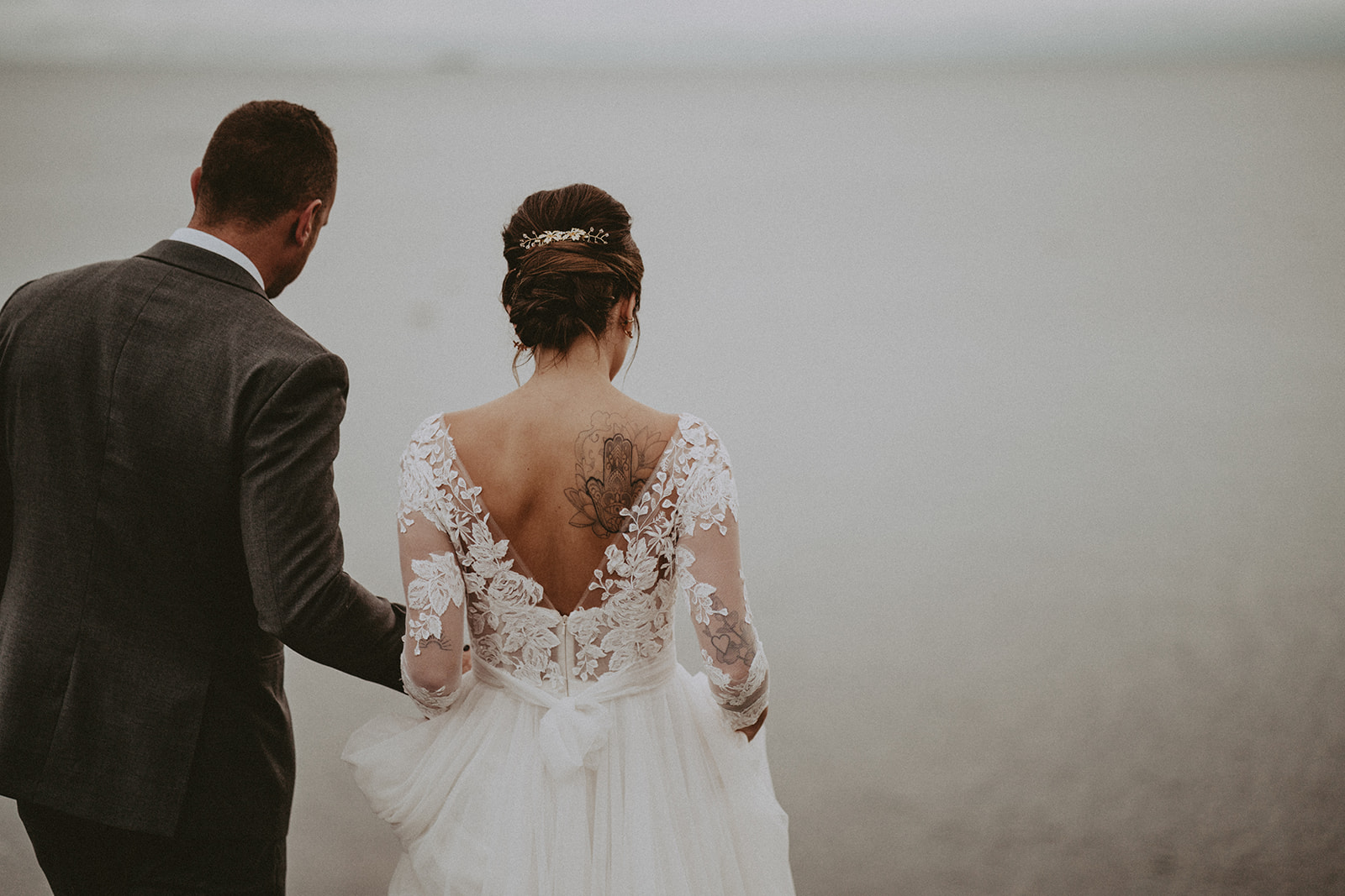 bride and groom oceanfront