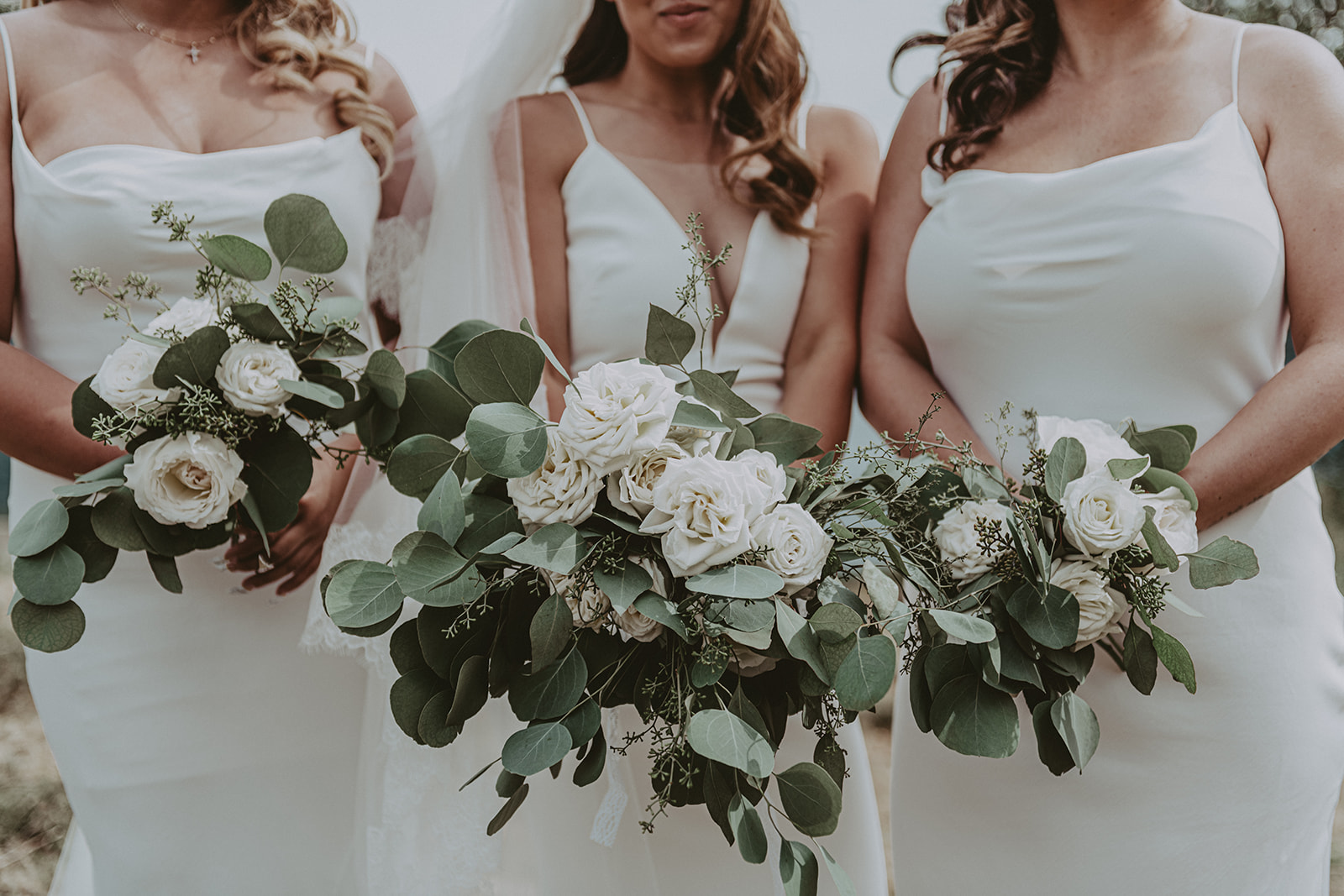 bridal bouquet & bridesmaids bouquets, wedding florals by Rook and Rose florist
